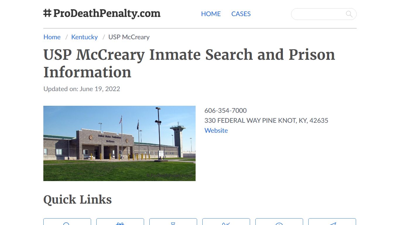 USP McCreary Inmate Search, Visitation, Phone no ...